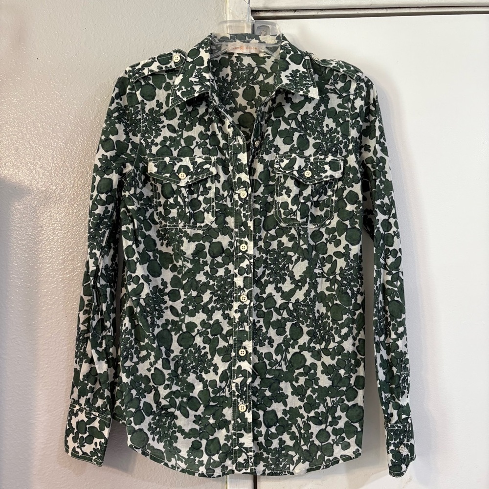 Tory Burch Vine Pattern Brigitte Blouse Vine Ivy … - image 1